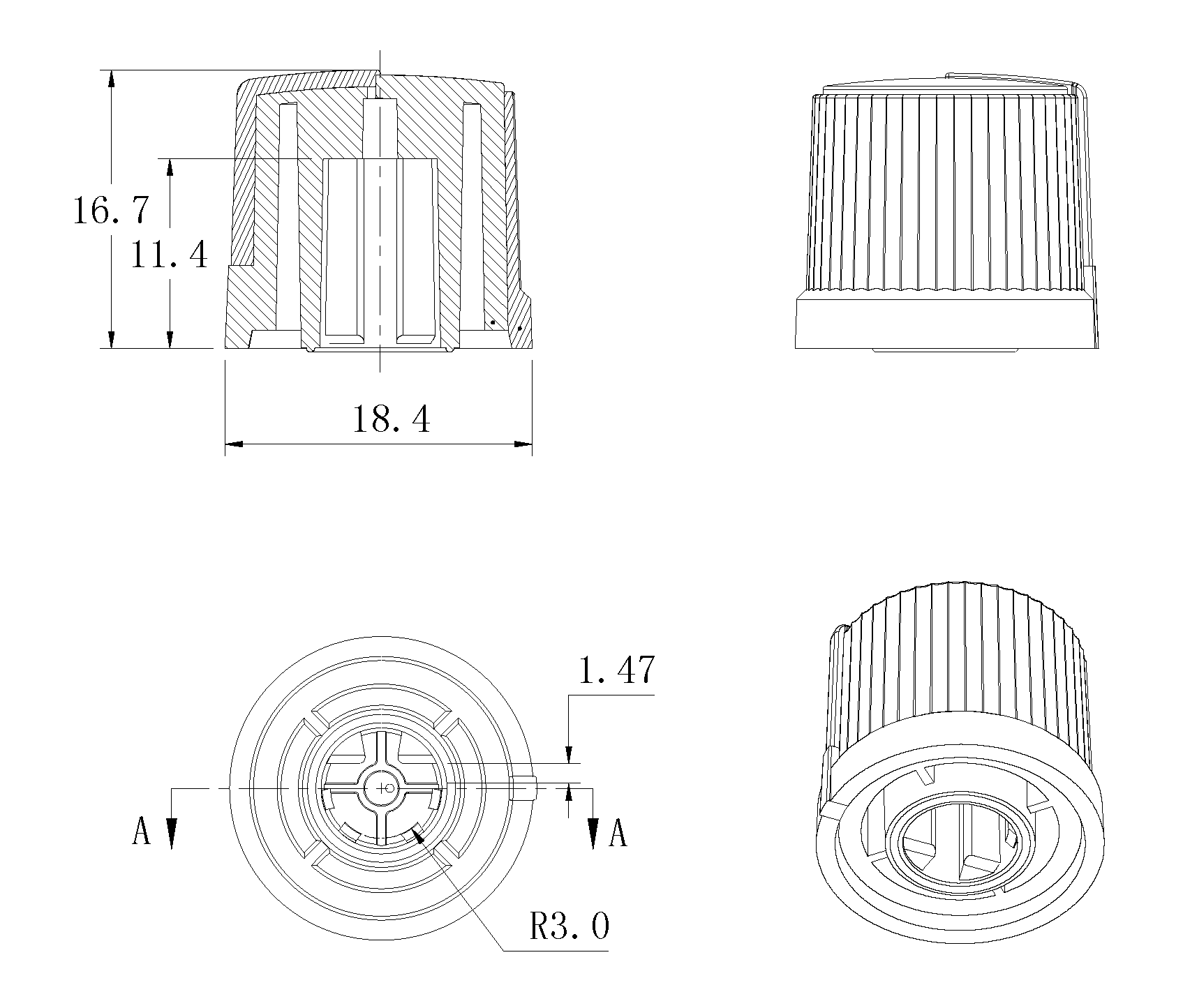 旋鈕|一體化卡塊|旋鈕鋁制|開(kāi)關(guān)|按鍵|PEEK螺絲|PEI螺絲